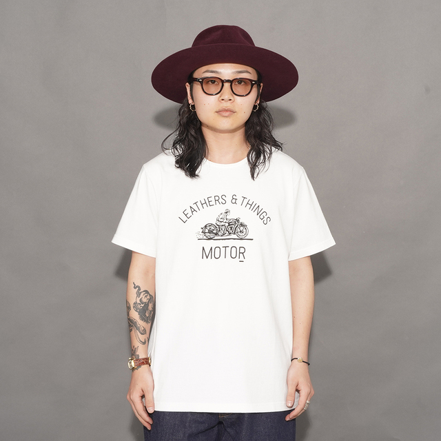 MOTOR / モーター「MOTOR NEW VINTAGE BIKE T-SHIRTS / WHITE」バイクプリントTシャツ