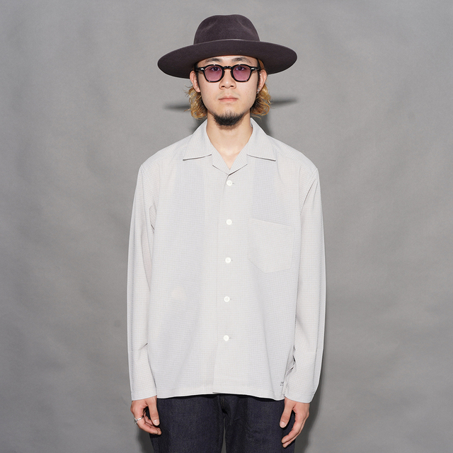 TROPHY CLOTHING/トロフィークロージング「"MONOCHROME" Utility L/S Shirt / WHITE」シャドーギンガムチェックL/Sシャツ