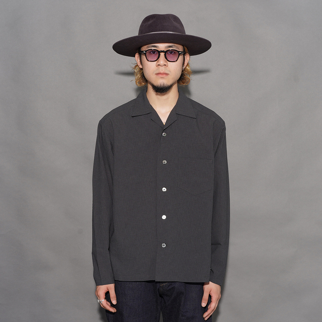 TROPHY CLOTHING/トロフィークロージング「"MONOCHROME" Utility L/S Shirt / CHARCOAL」シャドーギンガムチェックL/Sシャツ