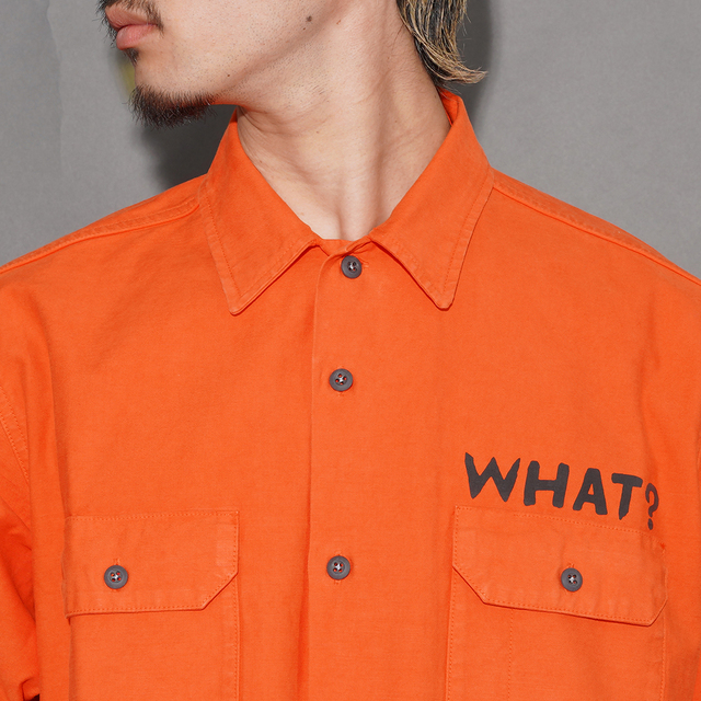 WRD6114 /「WHAT-ME WEIRDO? - S/S WORK SHIRTS / ORAGE」バックサテン