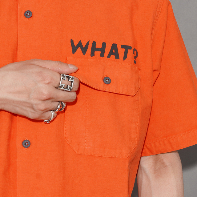 WRD6114 /「WHAT-ME WEIRDO? - S/S WORK SHIRTS / ORAGE」バックサテン