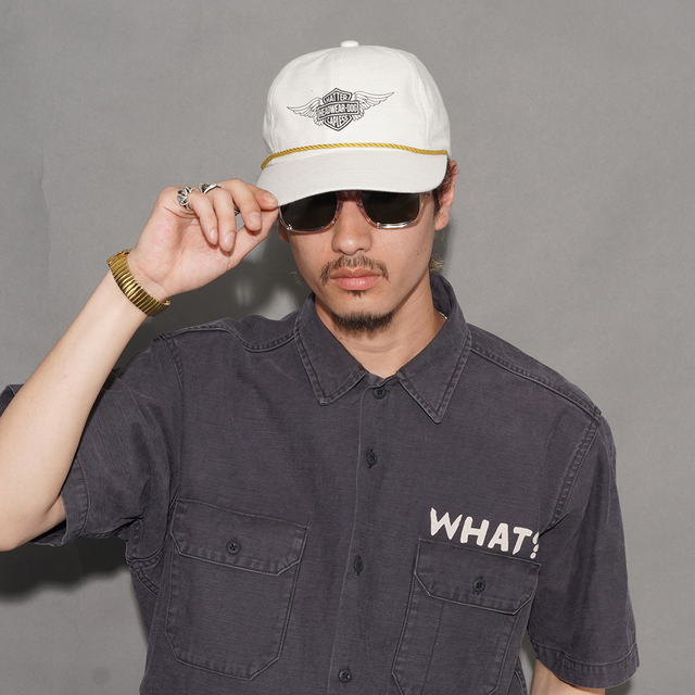 D-01148 /「HD HOMMAGE UNION CAP / NATURAL」6パネルゴルフキャップ