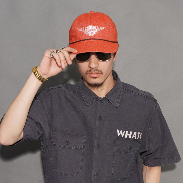 D-01148 /「HD HOMMAGE UNION CAP / RED」6パネルゴルフキャップ