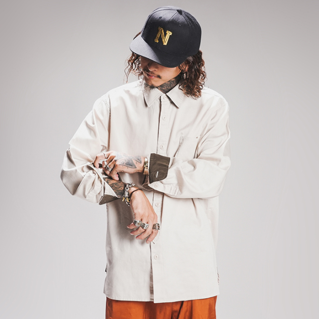 NATAS ナタス　メンズロングスリーブ　Sサイズ NASTOYS / ナストイズ 「Cotton Satin Long Sleeves Shirts