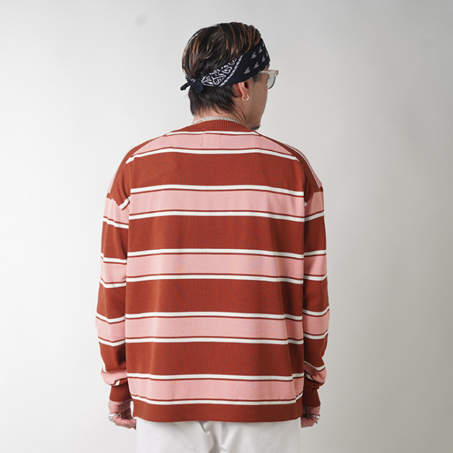 NTCO-250101 /「Border Crew Neck L/S Knit / BROWN」ボーダー NTCO-250101 /「Border Crew Neck L/S Knit / BROWN」ボーダー