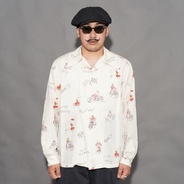 OLD CROW/オールドクロー「Spirit of 101- L/S SHIRTS / IVORY」オリジナルレーヨンリネンL/Sシャツ