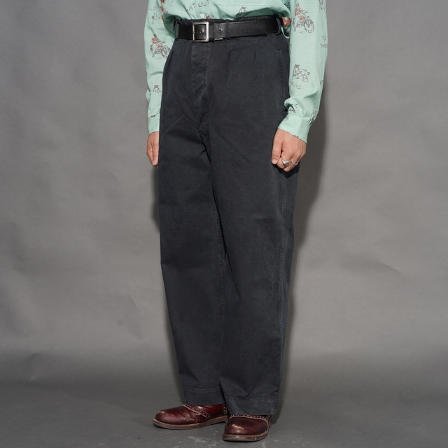 OLD CROW/オールドクロー「OLDROD - TROUSERS / BLACK」オーガニックコットントラウザー