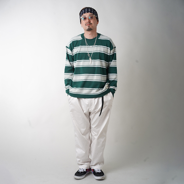NTCO-250101 /「Border Crew Neck L/S Knit / GREEN」ボーダー