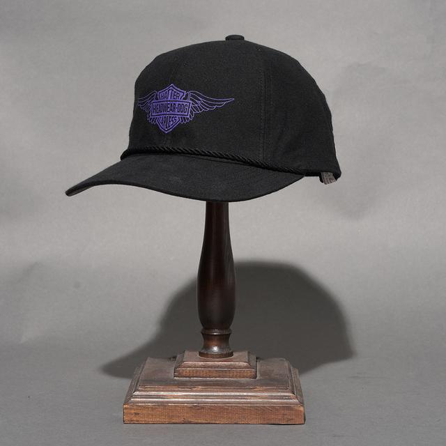 D-01148 /「HD HOMMAGE UNION CAP / BLACK」6パネルゴルフキャップ