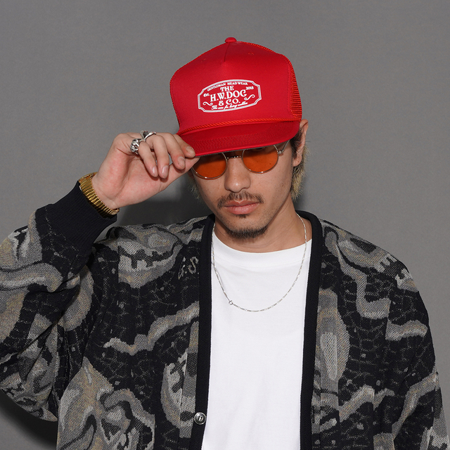 THE H.W.DOG&CO.TRUCKER CAP-C トラッカー 赤 THE H.W.DOG&CO/ザエイチダブリュードッグアンドコー「MESH TRUCKER