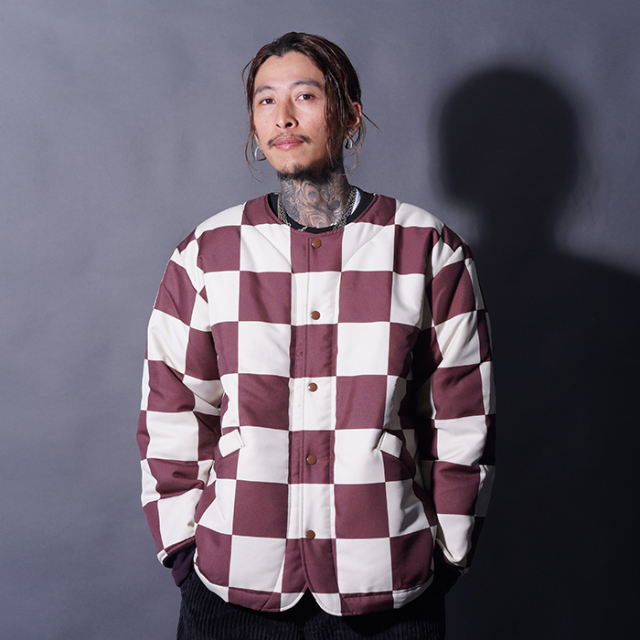 NTJ-250202 /「Checker Liner Jacket / BROWN×IVORY」チェッカー