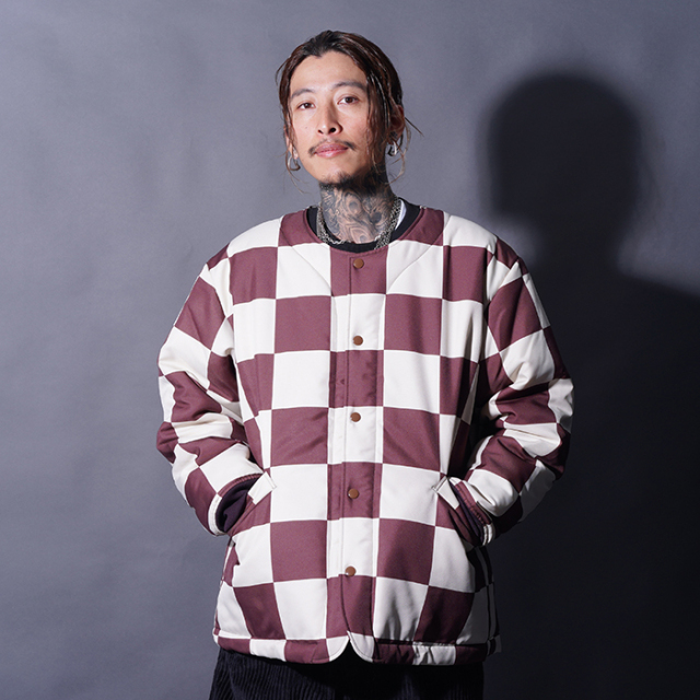 NASTOYS/ナストイズ「Checker Liner Jacket / BROWN×IVORY」チェッカーライナージャケット