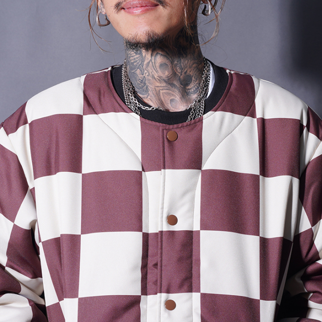 不良さん専用　CREAM SODA カスリチェック柄 ジップアップジャケット チェック柄ジャケット×インパン付きミニスカートセットアップ[ta307