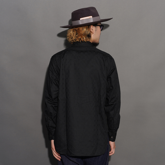 BSSL-26109 /「Fine Pattern Jacquard Open Pocket Work Shirt