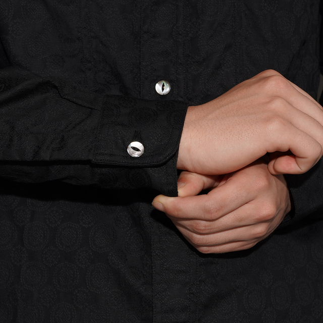 BSSL-26109 /「Fine Pattern Jacquard Open Pocket Work Shirt