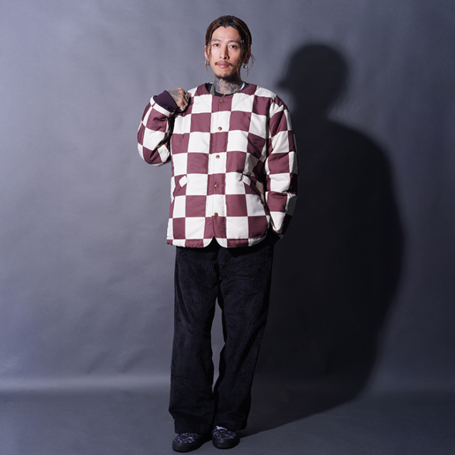 アメリカンワナビー　チェック柄ジャケット NTJ-250202 /「Checker Liner Jacket / BROWN×IVORY」チェッカー