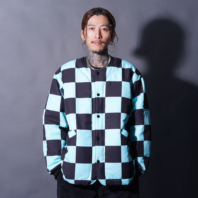 NTJ-250202 /「Checker Liner Jacket / TURQUOISE×BLACK」チェッカー