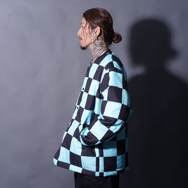 NTJ-250202 /「Checker Liner Jacket / TURQUOISE×BLACK」チェッカー