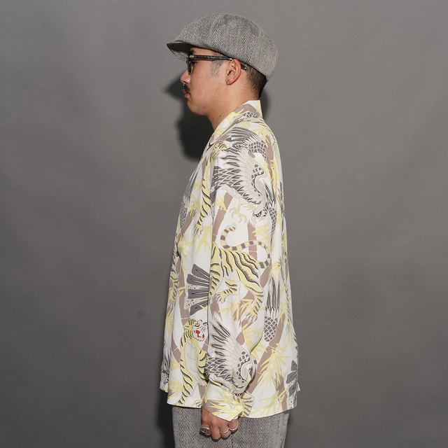 BYGH6107 /「GLAD RAW - L/S HAWAIIAN SHIRT / WHITE」オリジナル