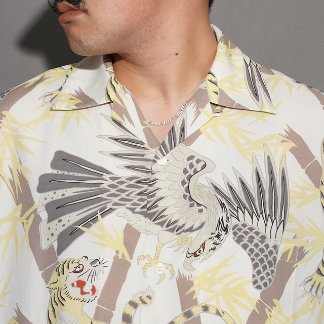 BYGH6107 /「GLAD RAW - L/S HAWAIIAN SHIRT / WHITE」オリジナル