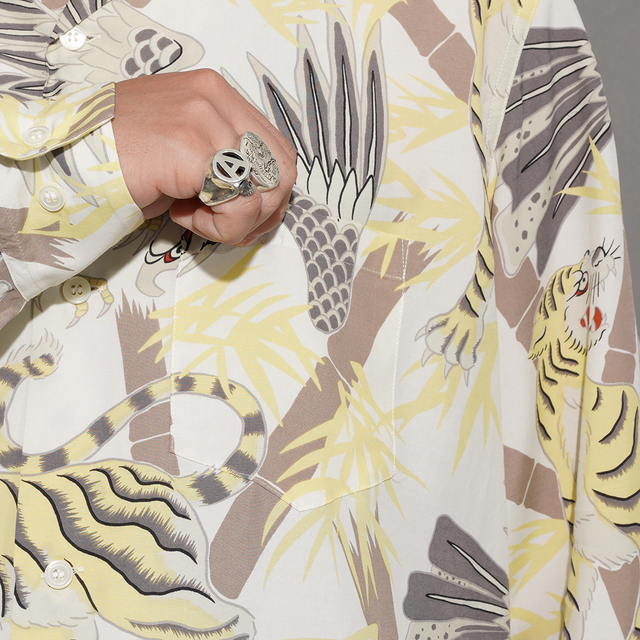 BYGH6107 /「GLAD RAW - L/S HAWAIIAN SHIRT / WHITE」オリジナル