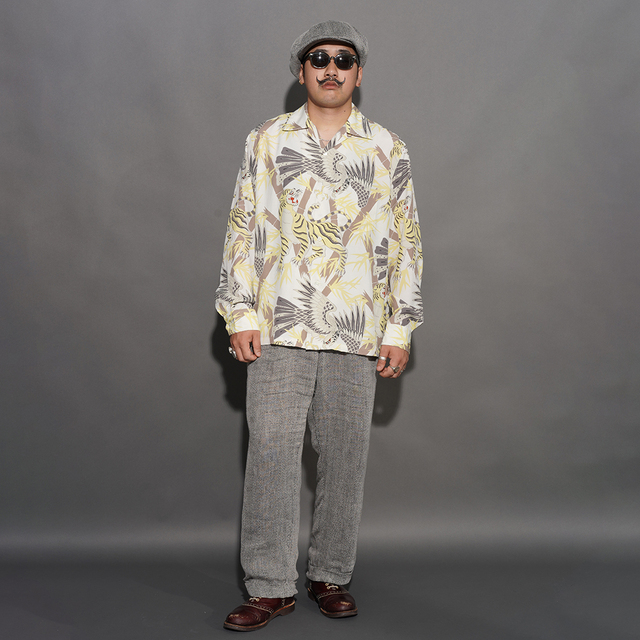 BYGH6107 /「GLAD RAW - L/S HAWAIIAN SHIRT / WHITE」オリジナル