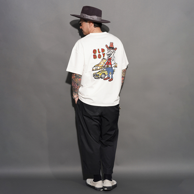AWTO-260101 /「OLD BOY S/S TEE Graphic by Lucky Rudy / WHITE