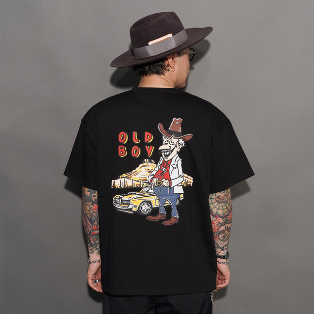 AWTO-260101 /「OLD BOY S/S TEE Graphic by Lucky Rudy / BLACK