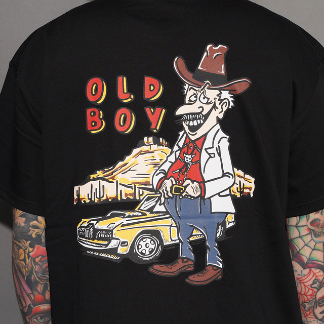 AWTO-260101 /「OLD BOY S/S TEE Graphic by Lucky Rudy / BLACK