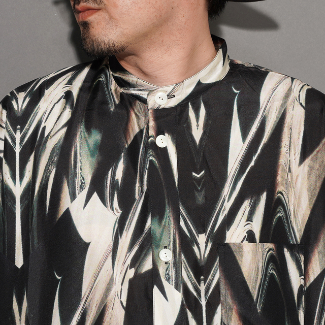 NTS-260101 /「Atomic Silk Band Collar L/S SHIRTS / BLACK