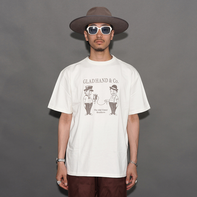 GLAD HAND/グラッドハンド「The Old Timer Brothers S/S T-SHIRTS / WHITE」プリントS/S Tシャツ