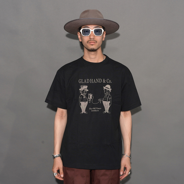 GLAD HAND/グラッドハンド「The Old Timer Brothers S/S T-SHIRTS / BLACK」プリントS/S Tシャツ