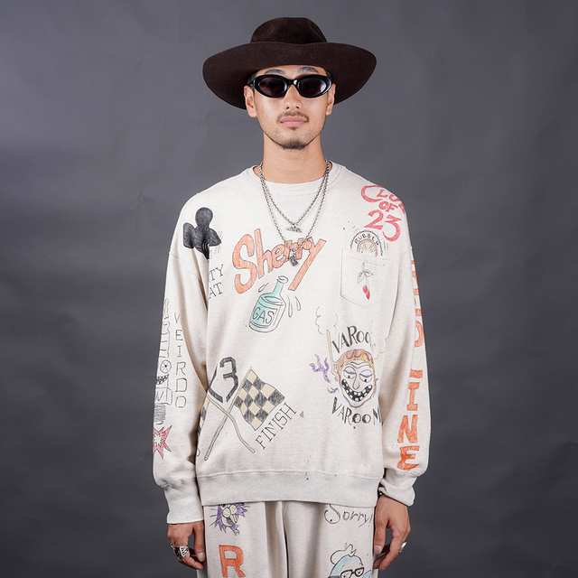 WEIRDO/ウィアード「CHARLIE WEIRDO - CREW NECK SWEAT / OATMEAL」クルーネックスウェット