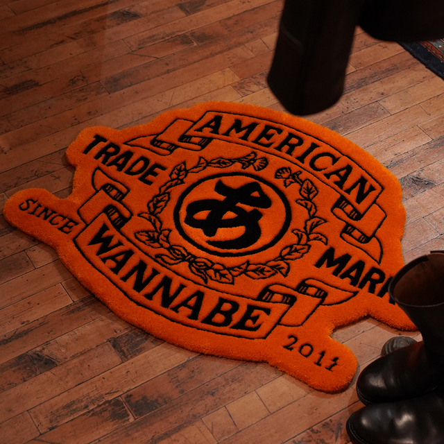 【受注販売】GRACHIMO × AMERICAN WANNABE「TRADE MARK RUG MAT / ORANGE」ハンドメイドラグマット
