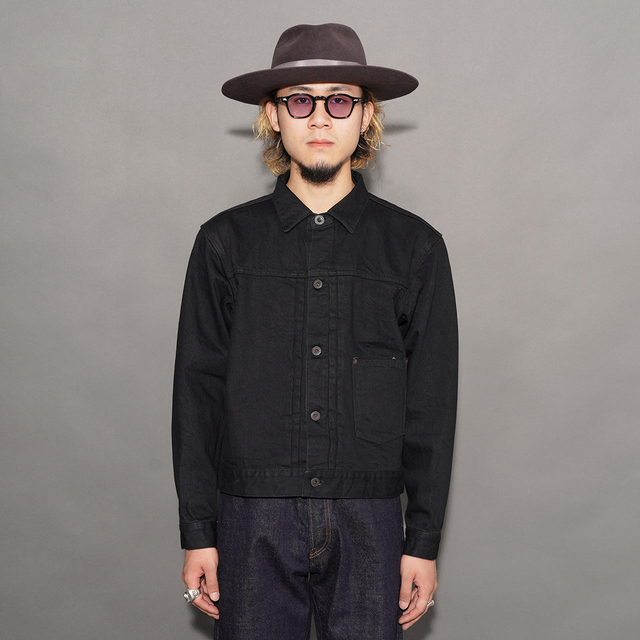 BLACK SIGN/ブラックサイン「15oz Black Denim Pleats Jacket / Deep Black」15オンスブラックデニムプリーツジャケット