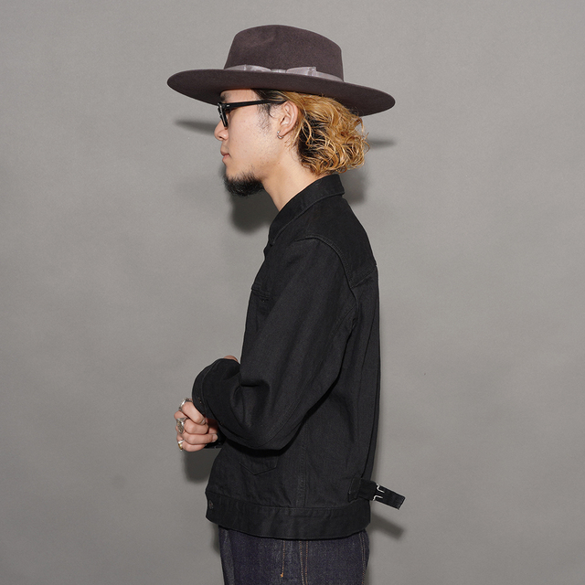 BSFJ-20412 /「15oz Black Denim Pleats Jacket / Deep Black」15