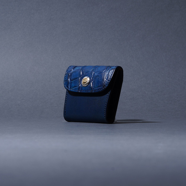 MOTO / モト「C2 CROCODILE×BELGIUM CASE LEATHER COIN CASE / NAVY」クロコダイル×ベルギーヌメレザー キーケース