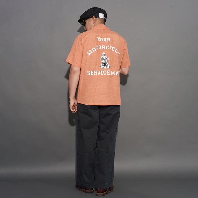 美品 デラックスウエア WWS-02 マチ付 サージクロス ワーク シャツ M OC6107 /「MC SERVICEMAN - S/S WORK SHIRTS / PINK」S/Sワークシャツ