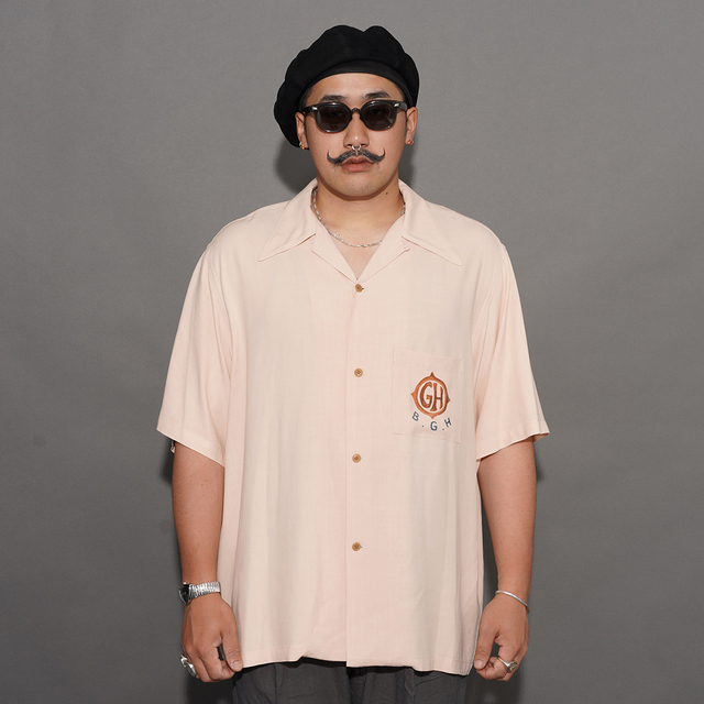 BYGH6112 /「GLADDING DOG - S/S BACK PANEL SHIRT / PINK」バック