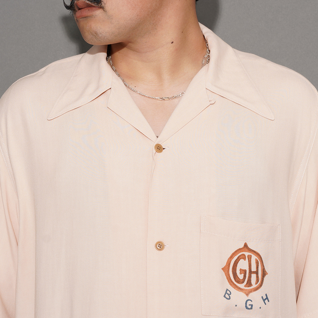 BYGH6112 /「GLADDING DOG - S/S BACK PANEL SHIRT / PINK」バック