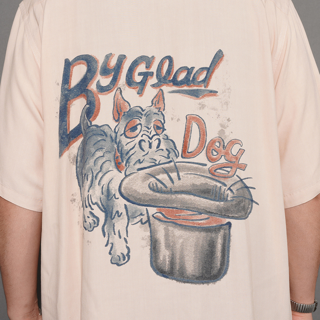 BYGH6112 /「GLADDING DOG - S/S BACK PANEL SHIRT / PINK」バック