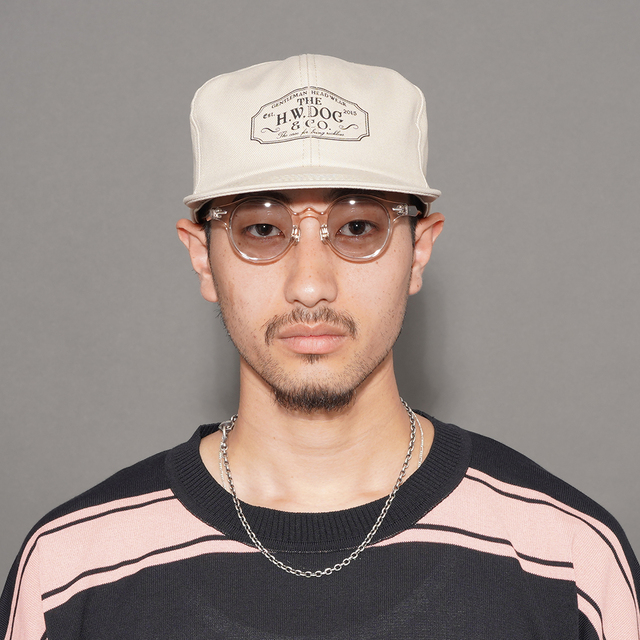 D-00004 / 「TRUCKER CAP / BEIGE」 ロゴトラッカーキャップ