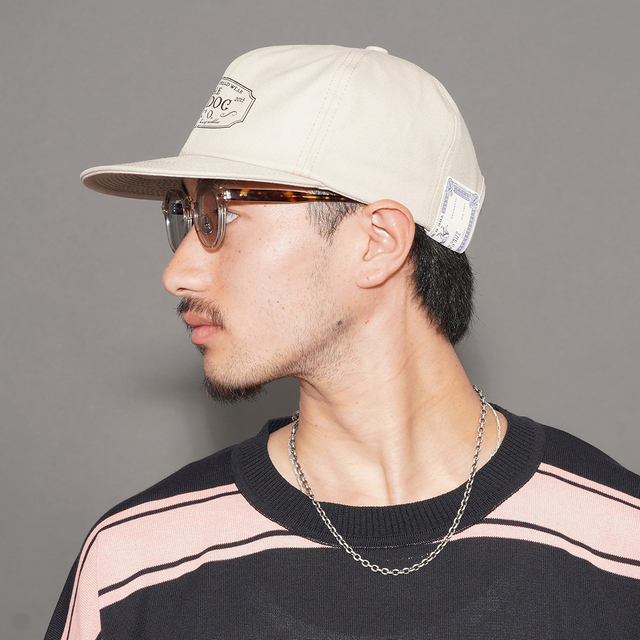 D-00004 / 「TRUCKER CAP / BEIGE」 ロゴトラッカーキャップ