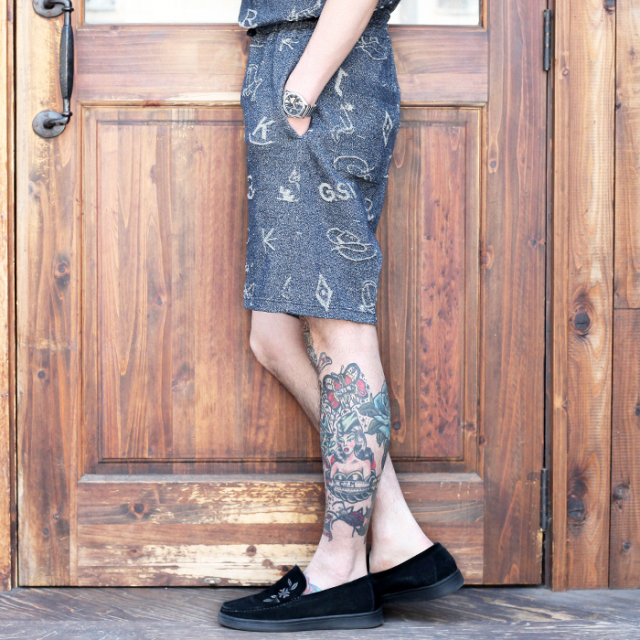 ギャングシティ GANGSTERVILLE THUG-WIDE DENIM IRON CROSS #gangsterville