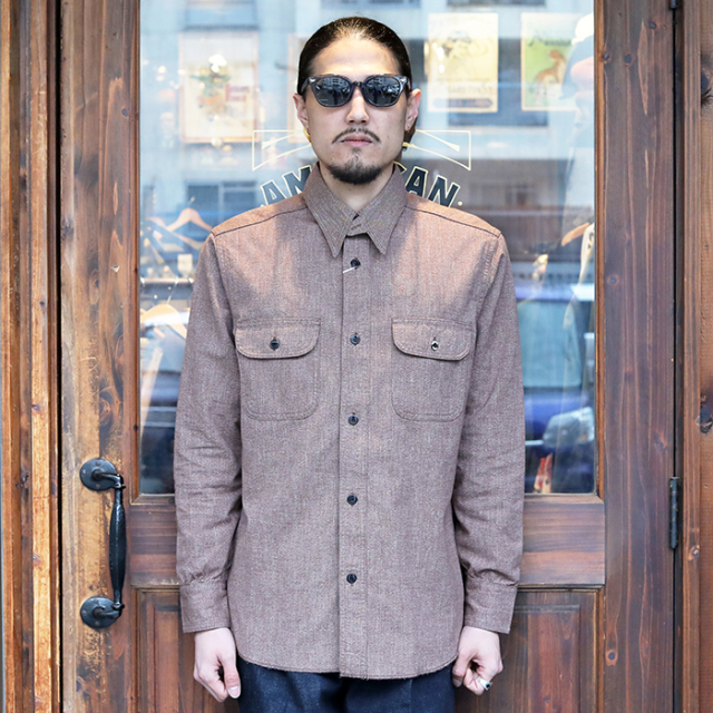 TROPHY CLOTHING/トロフィークロージング「DELUXE COVERT L/S SHIRT / BROWN」デラックスコバートL/Sシャツ