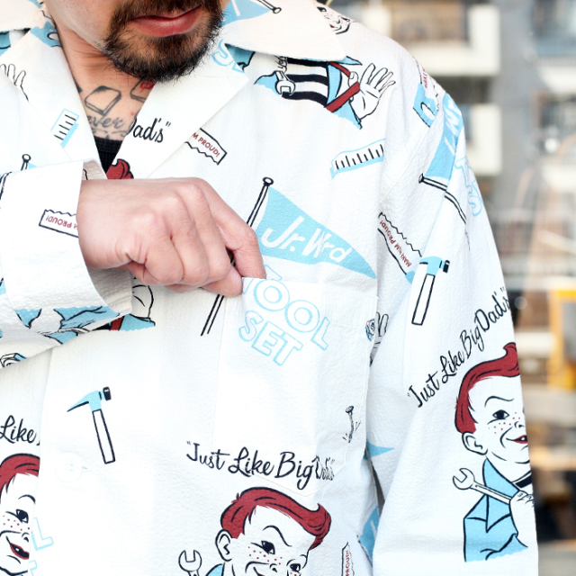 WEIRDO/ウィアード 「 Jr.WRD - L/S PAJAMAS SHIRTS 」 総柄デザインL 