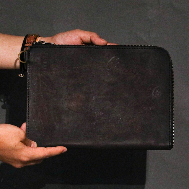 GLAD HAND & Co. VASCO レザーバッグ REGULAR vasco × GLADHAND「LEATHER DOCUMENT BAG / BLACK」レザードキュメント