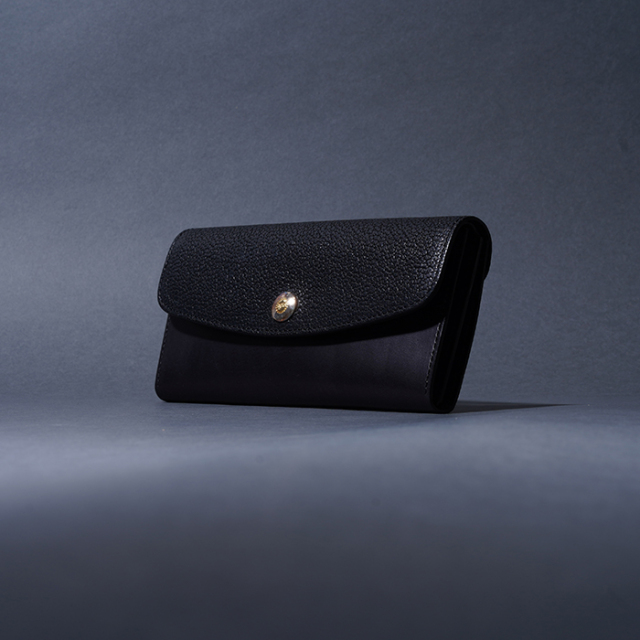 MOTO / モト「LW2 HIGUMA×BELGIUM TAN LEATHER LONG WALLET / BLACK」ヒグマ×ベルギーヌメレザー ロングウォレット