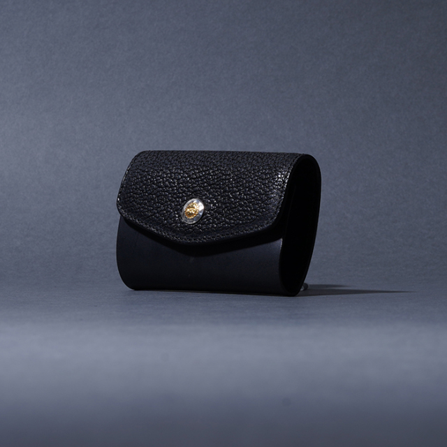 MOTO / モト「KC6 HIGUMA×BELGIUM TAN LEATHER KEY CASE / BLACK」ヒグマ×ベルギーヌメレザー キーケース