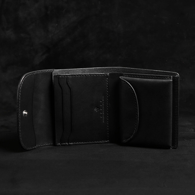 モ*コ様 最終価格moto W5 エレファント×マットバケッタ ショートウォレッ MOTO / モト「W5 ELEPHANT SHORT WALLET / BLACK」ショート
